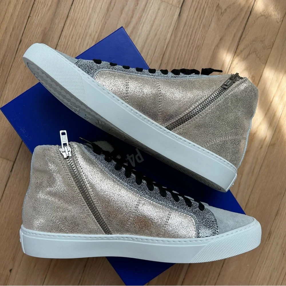 New p448 starbs Panama women’s shimmer high top sneakers shoes size 39 8.5‎ 9